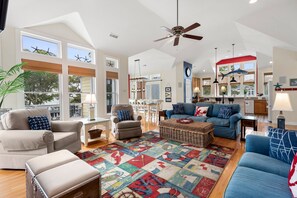 TV, DVD player, foosball