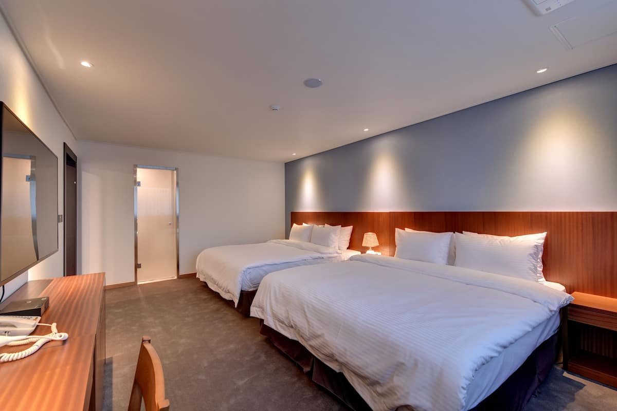 ocean view sea & moon suite room | premium bedding, blackout curtains, soundproofing, free wifi