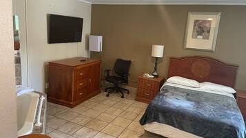 Desk, free WiFi, bed sheets