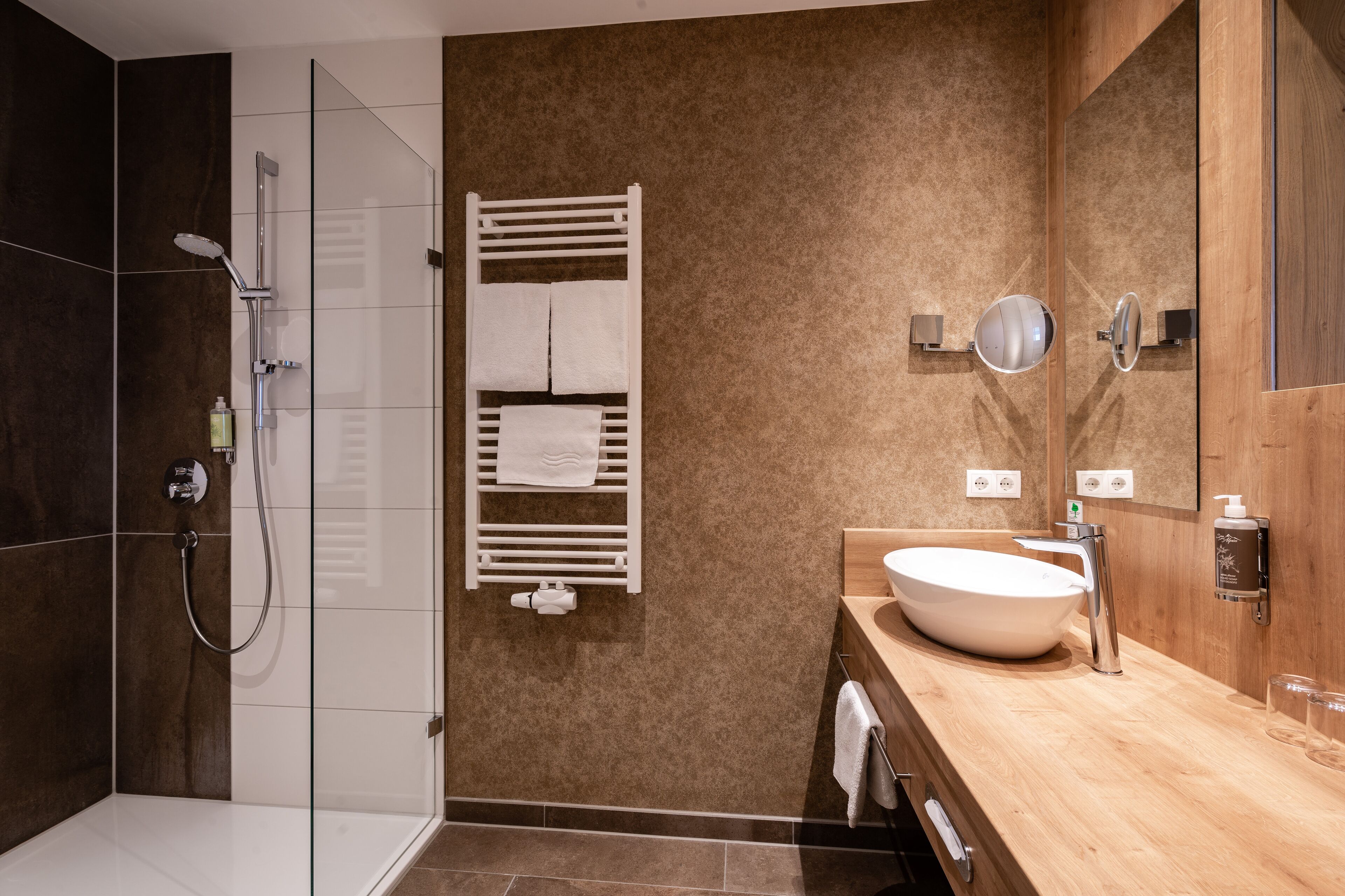 shower, free toiletries, hair dryer, bathrobes