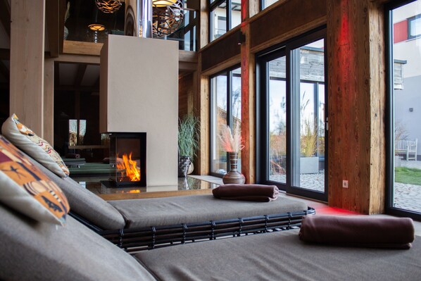 Sauna, steam room, body treatments, hot stone massages, sports massages