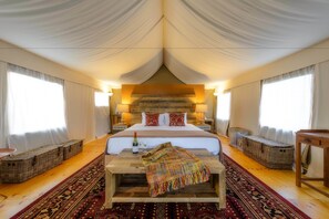 Luxury KING Tent with Full Bathroom | 1 bedroom, premium bedding, pillow-top beds, in-room safe
