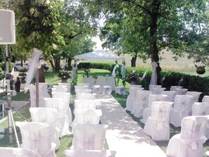 Outdoor wedding area