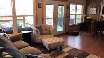 Smart TV, video games, DVD player, foosball