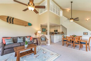 Smart TV, DVD player, books, video library