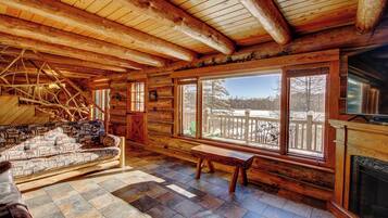 Smart TV, fireplace, video games, DVD player