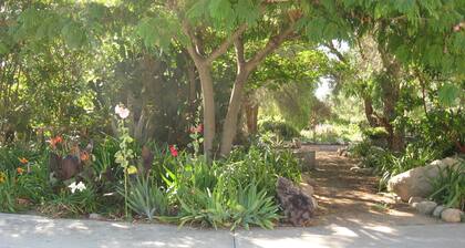 Casa familiar con un hermoso jardín y gallinas para mascotas