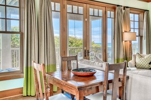 Smart TV, fireplace, DVD player, books