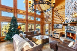 TV, fireplace, foosball