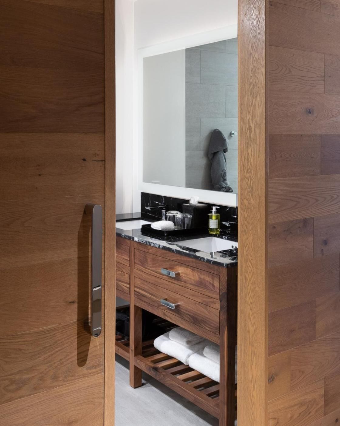 shower, designer toiletries, hair dryer, bathrobes