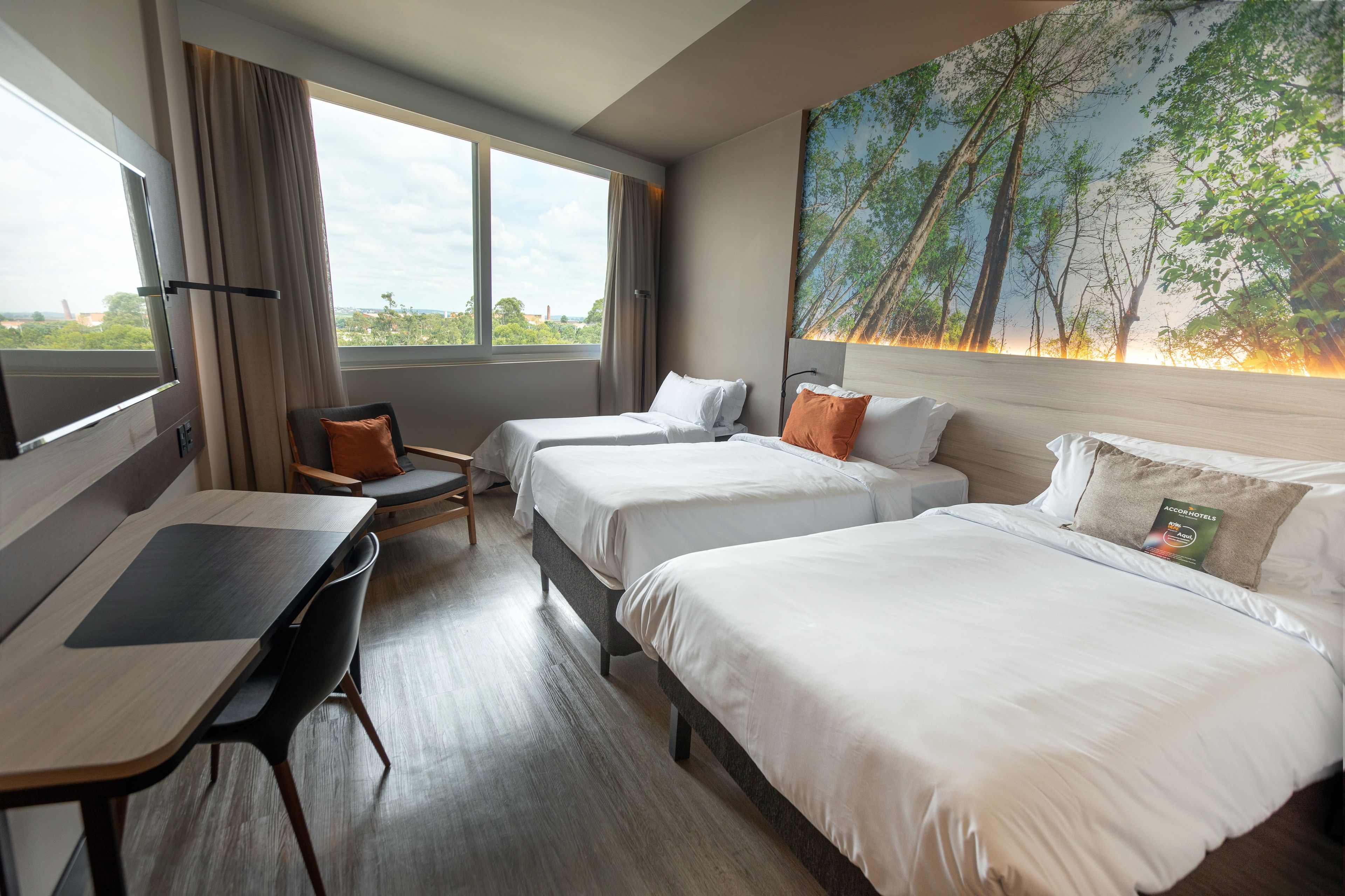 Minibar, caja fuerte, escritorio y cortinas opacas