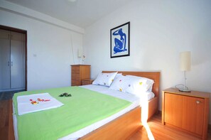 Apartment, 2 Bedrooms, Terrace, Sea View | 1 bedroom, desk, soundproofing, iron/ironing board - Apartments Orange (Budva)