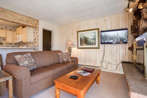 TV, fireplace, DVD player