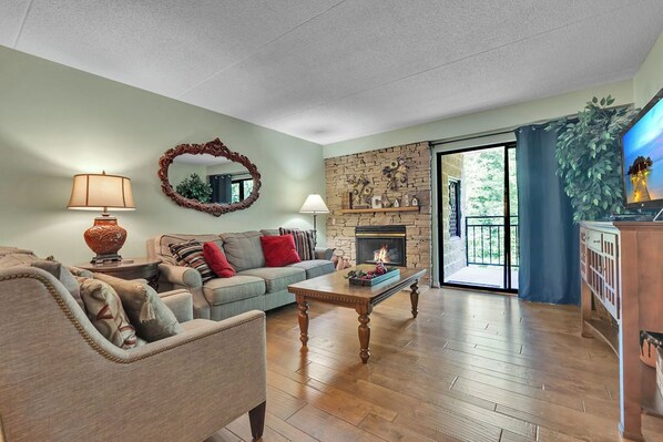 TV, fireplace, DVD player