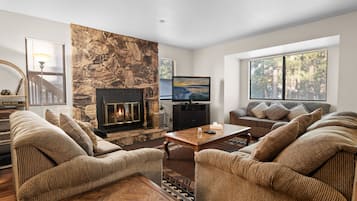 TV, fireplace, DVD player