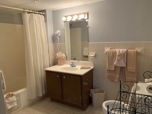 Hair dryer, towels