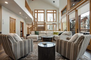 TV, fireplace - X2681 | Mountain Views | Walk to Base Area | Winter Shuttle | Hot Tub | Pool (Steamboat Springs)