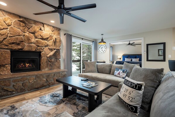 TV, fireplace, DVD player