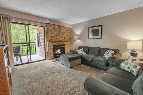 TV, fireplace, DVD player