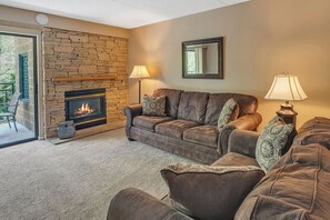 TV, fireplace, DVD player