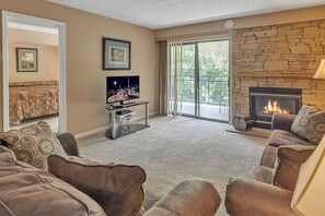 TV, fireplace, DVD player