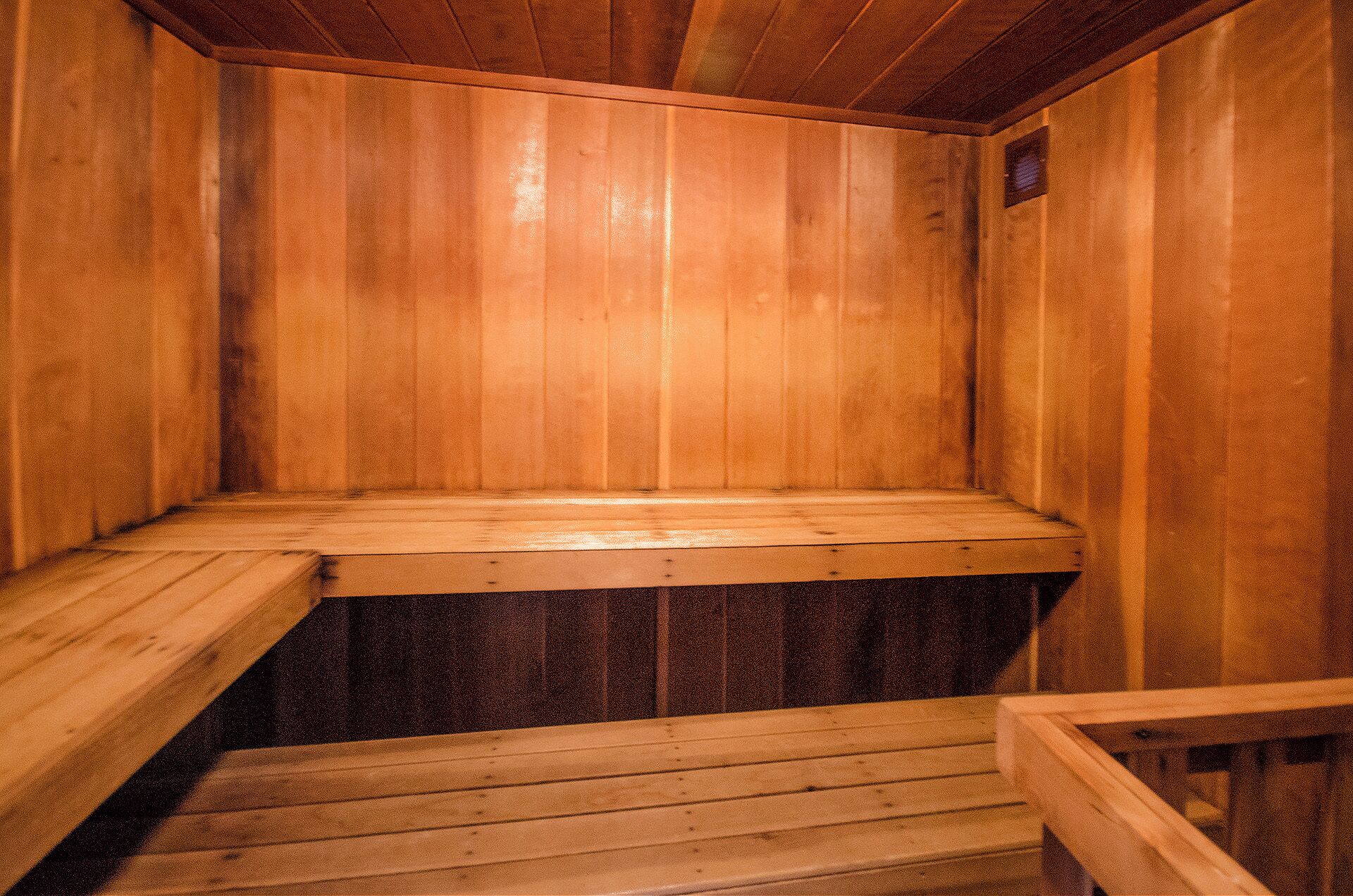Puisesta laudelankusta ja portaista koostuva sauna.