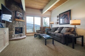 TV, fireplace - W3224 | Base Area Across Street | Pool | Hot Tub | Winter Shuttle (Steamboat Springs)