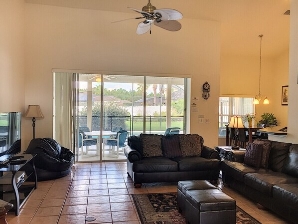 TV, DVD player, foosball