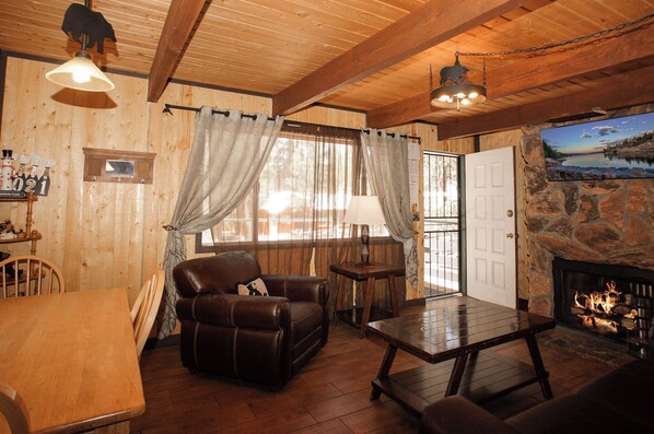 TV, fireplace, DVD player