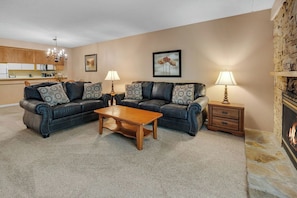 TV, fireplace, DVD player