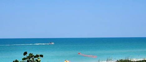On the beach, beach umbrellas