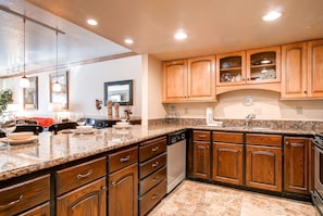 Fridge, microwave, stovetop, dishwasher