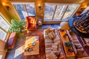 Televisión, chimenea y reproductor de DVD