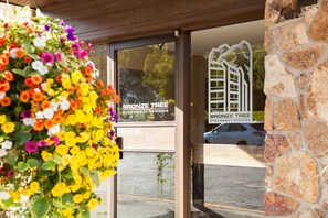 Welcome to Bronze Tree Steamboat Springs, where a beautiful entrance sets the tone for a relaxing stay.