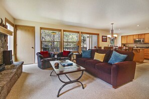 TV, fireplace, DVD player, ping pong