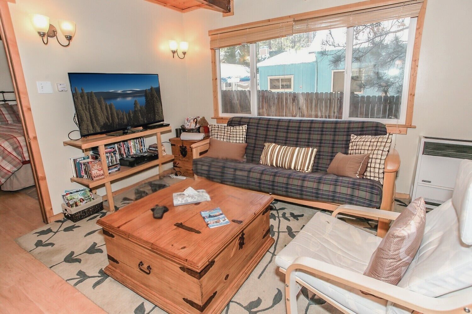 TV, fireplace, DVD player