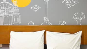 Desk, free WiFi, bed sheets