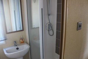Shower, soap, toilet paper