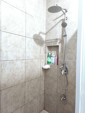 Family Condo, City View | Bathroom | Shower, slippers, bidet, towels - Grand View Residences near Burnham Park (Baguio)