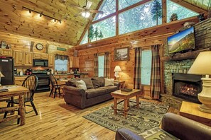 Smart TV, fireplace, video games, DVD player