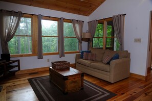 Smart TV, fireplace, stereo