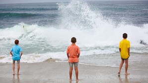 På stranden