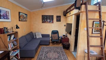 TV connectée, livres, chaîne hi-fi