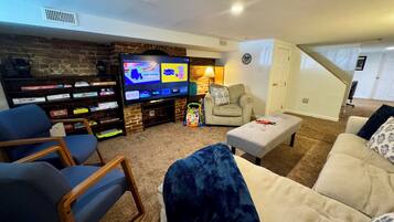 Smart TV, video games, DVD player, books