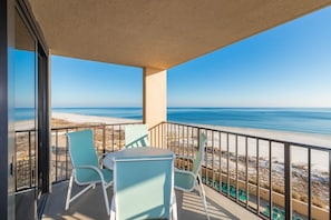 Outdoor dining - Two bedroom ~ Phoenix I ~ 4th Floor Condo 1045 ~ Balcony on the Beach! (Orange Beach)
