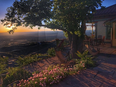 Outdoor dining. THE JOHN RIORDAN HOUSE. BUILT 1898. VACANT, BURIED FOR 60 YEARS, RESTORED 2012