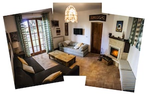 Living room, TV, wi-fi area, fireplace.  2 double sofa-beds