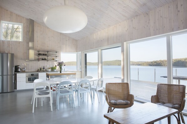 Dining - Design house with own dock at lake (Tvååker)