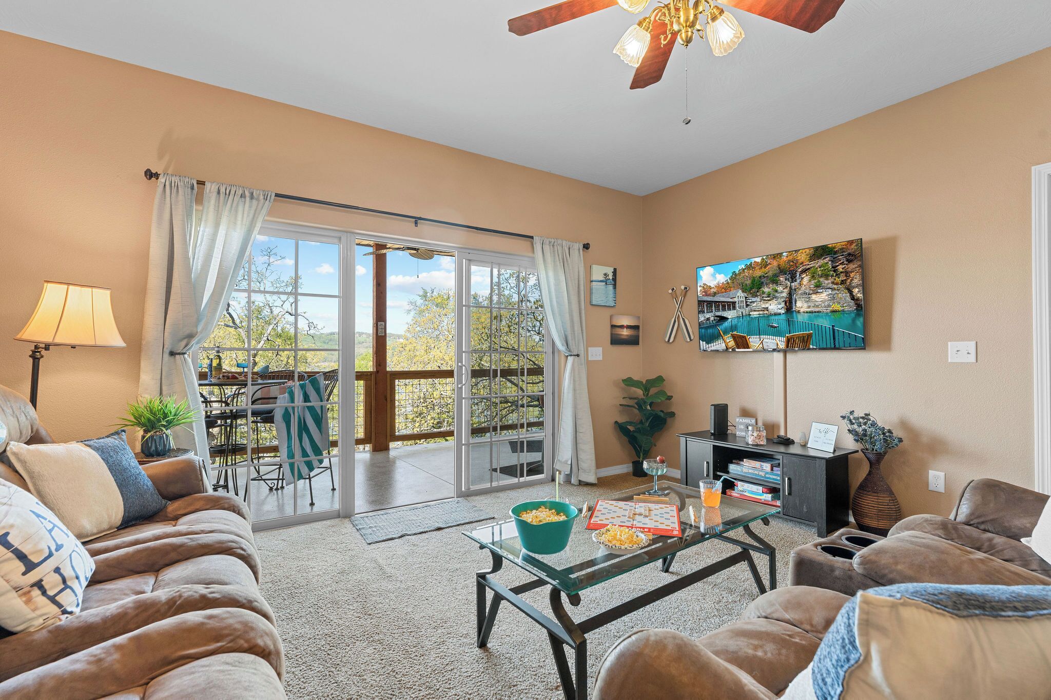 TV, fireplace, DVD player