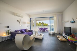 Apartment, 2 Bedrooms, Pool Access, Pool View | Living area | Flat-screen TV - Protaras Aster Suite (Paralimni)